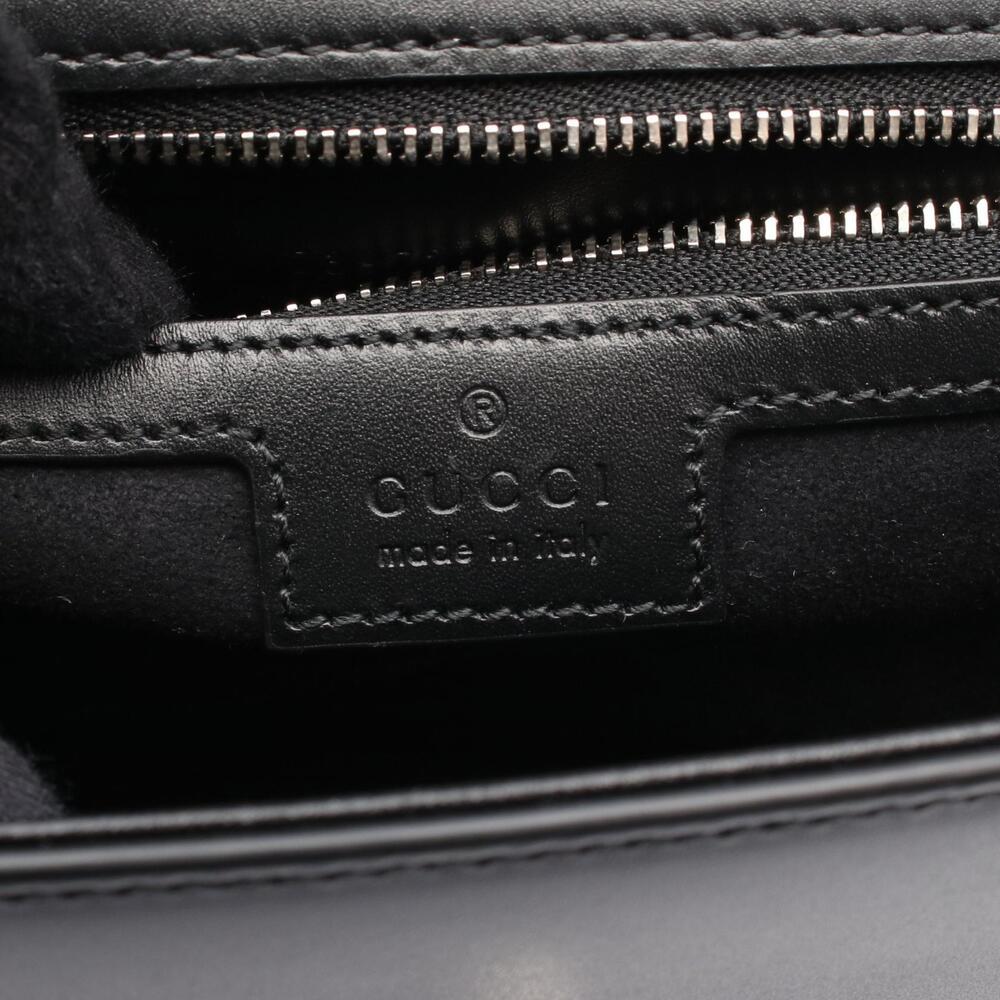 Gucci GG Shoulder Bag Black Leather - Picture 3 of 7